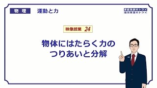 【高校物理】　運動と力24　力のつりあいと分解　（１９分）