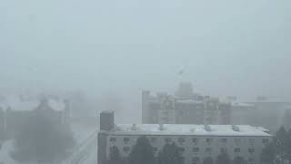 Snow Squall Decreases Visibility in State College, Pennsylvania