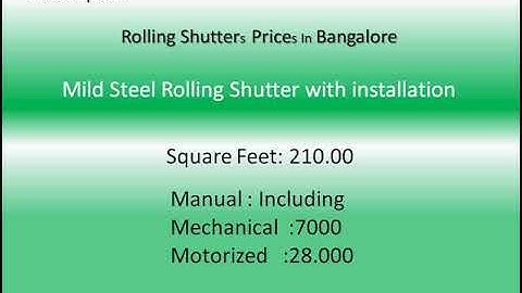 Rolling Shutter Price