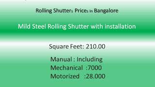 Rolling Shutter Price