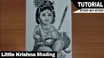 little krishna shading tutorial drawing | Part 2 | #janmashtami #krishna