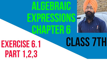 Algebraic expressions class 7 exercise 6.1 part 1, 2, 3||Maths mate book||