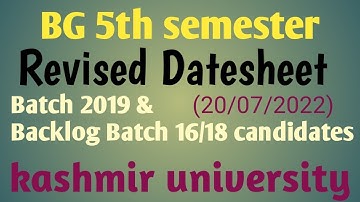Revised Datesheet BG 5th semester| Two main changes| kashmir university