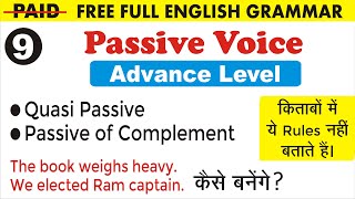 Passive Voice of Complement, Quasi Passive  9 Full Paid English Grammar | By Sumit Sir