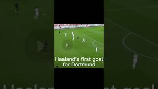 Erling Haaland's first goal for New York Red Bulls Salzburg, Borussia Dortmund, and Manchester City