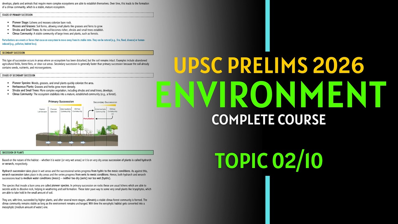 Complete Environment & Ecology for UPSC Prelims | Topic 02/10 | UPSC ...