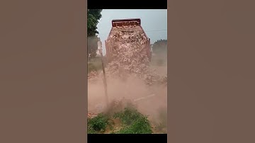 Truck Unloading Red Bricks