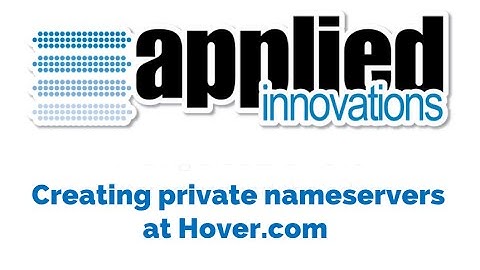 Creating Private Nameservers at Hover.com