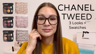 CHANEL TWEED EYESHADOW || Limited Edition // 3 Looks & Swatches