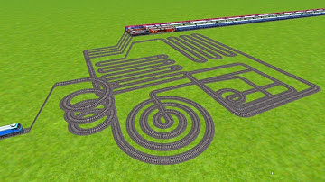 AI TRAINS RUNNING AT SQUARE CIRCLES RAILROAD TRACKS ZIG ZAG TRACKS || @Trains_Crossing595 
