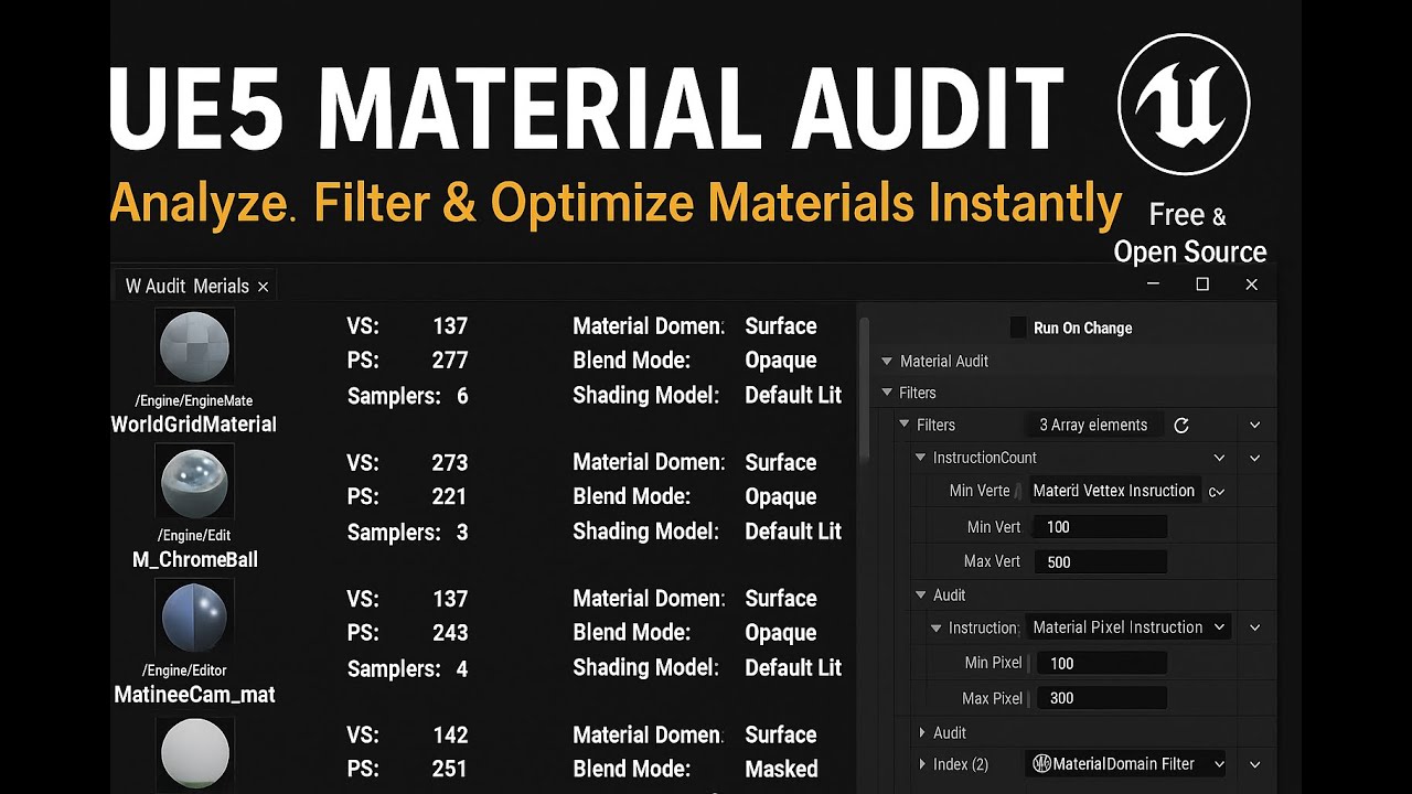 UE5 Material Audit Utility – Unreal Engine Material Analyzer - YouTube