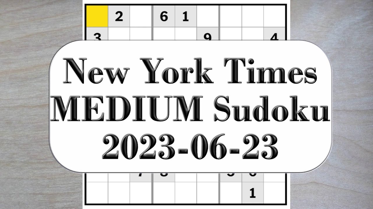 My first New York Times Medium Sudoku Puzzle. - YouTube