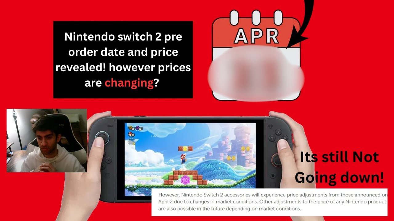 Nintendo switch 2 pre order date revealed! Price hike? - YouTube