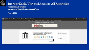 Brewster Kahle of the Internet Archive, with Maria Bustillos: Universal Access to All Knowledge