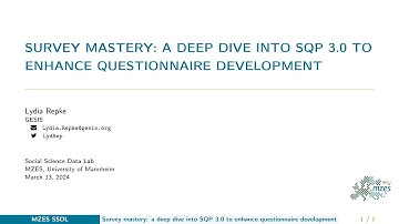 Survey mastery: a deep dive into SQP 3.0 to enhance questionnaire development