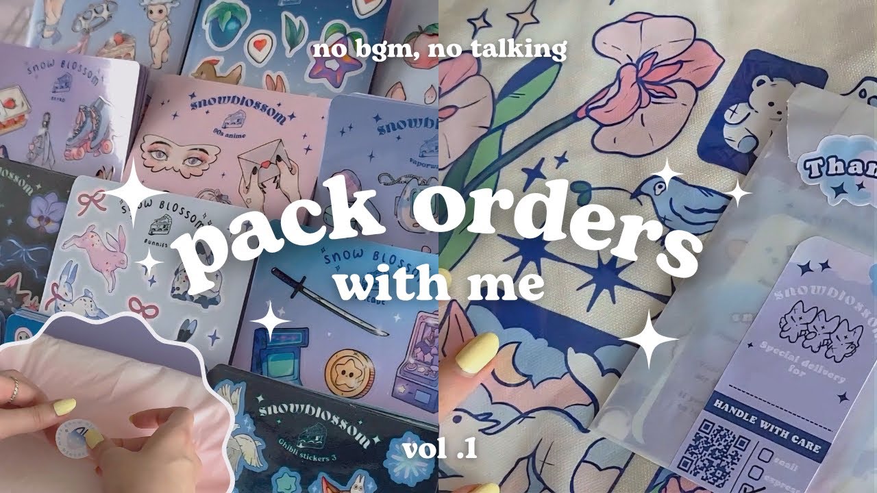 Packing orders for my small business 💌 real time, vol.1 / ASMR, no talking, no bgm ⋆˙⟡
