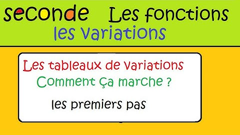 Seconde Variations de fonction-Tableau de variation-Comment ça marche  ? Exemple détaillé ex1