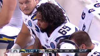 Referees Miss Obvious False Start Penalty Call on Chargers Touchdown | NFL