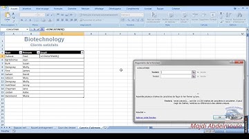 MOS Excel Examen - Question 15 : fonction CONCATENER