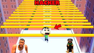 SHINCHAN and CHOP Became Hackers in ROOF RAILS | Noob vs Pro vs Hacker Gameplay in Hindi | AMAAN-T