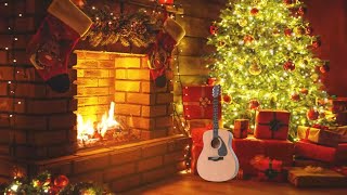 Christmas Guitar Instrumentals  Heavenly Christmas Music  Relaxing Fireplace