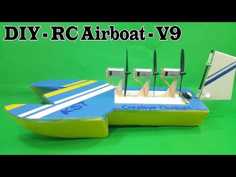 How To Make A RC Airboat Three 180 Motor - Version 9