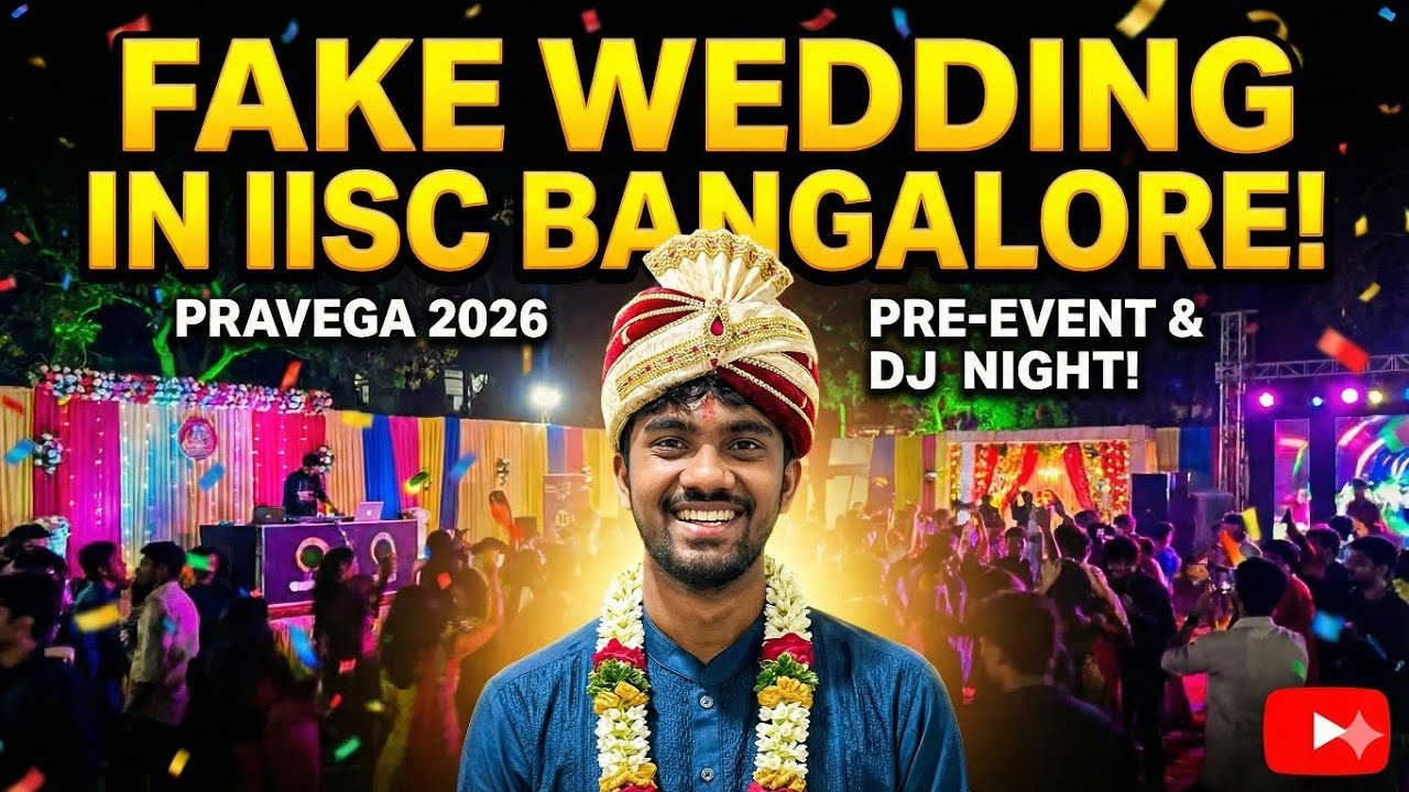 I Got Married at IISc Bangalore?💍Wedding is FAKE, Celebration is REAL!🎉 DJ Night | Pravega 2026 |