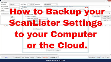 How to Backup your ScanLister Settings on the Computer or the Cloud