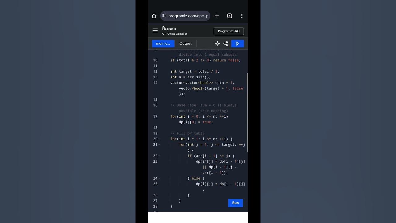 Partition Equal Subset Sum in C++ | Subset Sum DP Problem | DSA ...