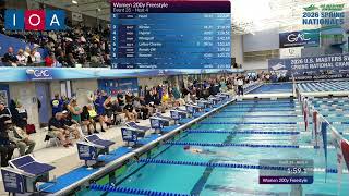 Women's 200 Freestyle Even Heats 2026 USMS Spring Nationals Greensboro, NC