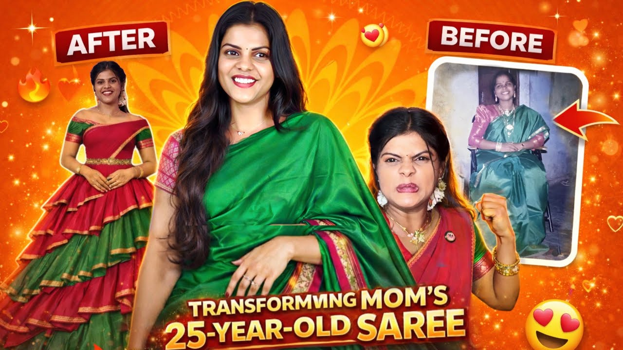 Transformed my MOM’s 25 years old saree into Pongal outfit!! | Jenni's Hacks