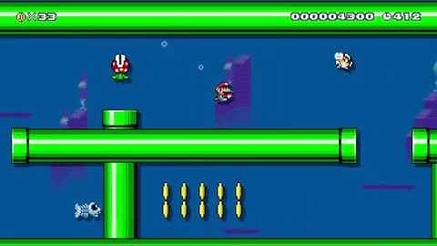 Super Mario Maker Levels: "Underwater Pipe Chaos"