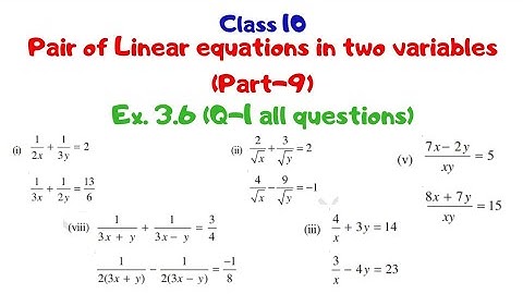 Pair of Linear Equations in two variables(Part-9)|Ex. 3.6 -by Punit Tiwari