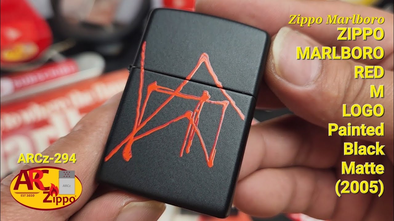 Zippo MARLBORO RED M LOGO PAINTED Black Matte Finish (2005 
