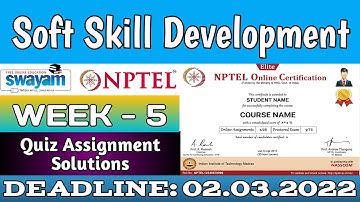 NPTEL Soft Skill Development assignment 5 solution 2022 | Week 5 | Swayam Solution
