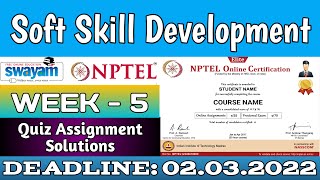 NPTEL Soft Skill Development assignment 5 solution 2022 | Week 5 | Swayam Solution screenshot 2