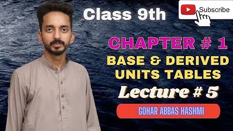 Tables of Base & Derived Units || Class 9th || Lecture No. 5 || Physics on Fingertips||
