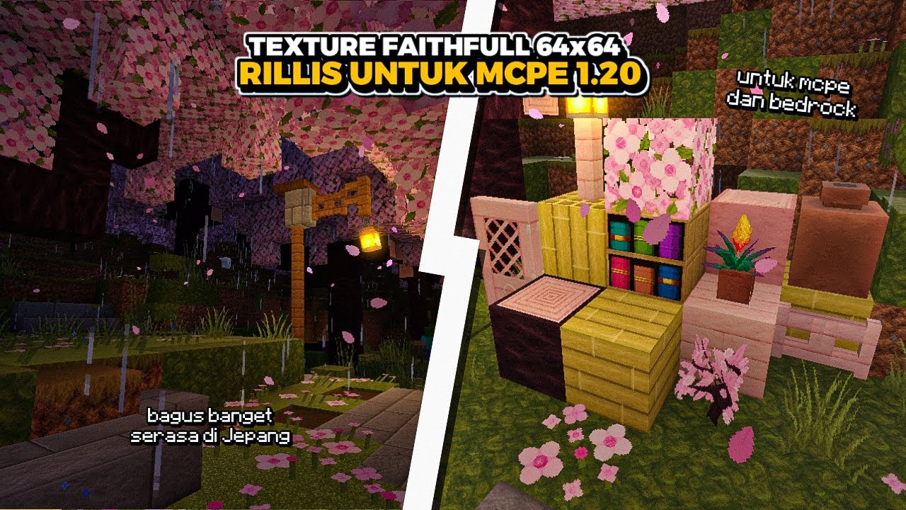 TEXTURE MINECRAFT FAITHFULL 64x64 UPDATE V 1.20 UNTUK MCPE !! - YouTube