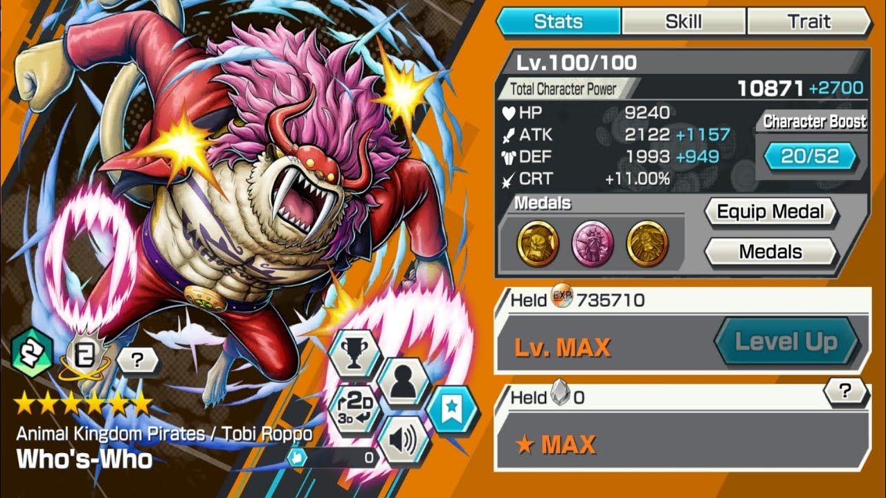 LEVEL 100 WHO'SWHO ONE PIECE BOUNTY RUSH OPBR YouTube
