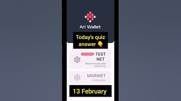 ARI WALLET QUIZ ANSWER || FEBRUARY 13 || @G-Tech8 #crypto #todayoverwalletquiz
