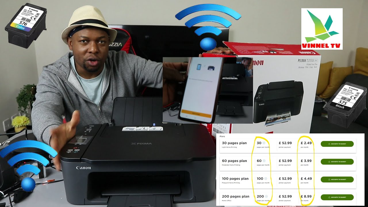 How to Set Up / Connect Canon Pixma TS3550i To WIFI - YouTube