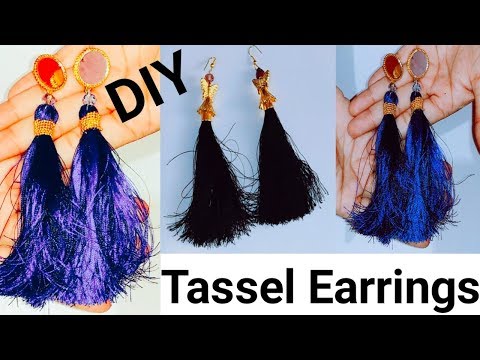 zirak yasash usullari/ munchoq yasash/ How to make silk threads tessal earrings at home/zirak yasash