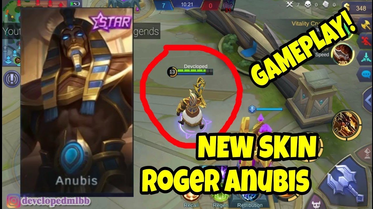 Gameplay New Skin Roger Anubis Starlight Member Februari Mobile