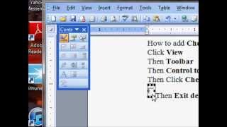 How to make check box in Word  2003