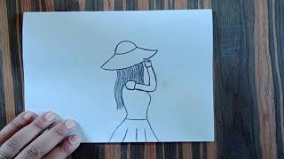 تعليم الرسم/كيفيه رسم بنت ترتدى قبعه خطوة بخطوة للمبتدئين/تعليم الرسم للمبتدئين