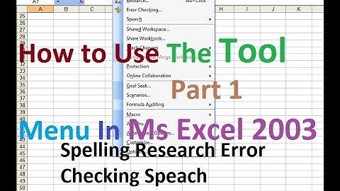 20- How to Use The Tool Menu In Ms Excel 2003 - in Urdu/Hindi - Part 1 - Lunar Computer College