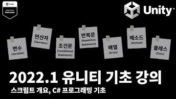 2022.1 유니티 기초 강의 [6/7] - 스크립트 개요, C# 프로그래밍 기초
