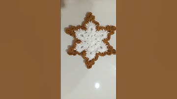 Crochet Snowflake Table Coaster #beautifulcrochetproduct #youtubeshorts #Snowflake #crochet