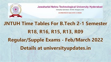 JNTUH B.Tech 2-1 Exams Time Tables - March 2022