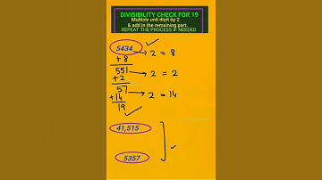 Divisibility check for 19 || Quick Revision || Interesting Rule || learn in a minute
